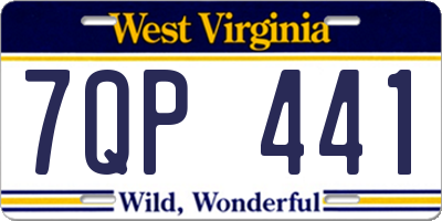 WV license plate 7QP441