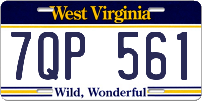 WV license plate 7QP561