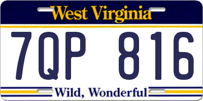 WV license plate 7QP816