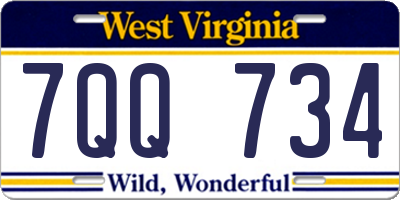 WV license plate 7QQ734