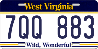 WV license plate 7QQ883