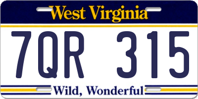 WV license plate 7QR315