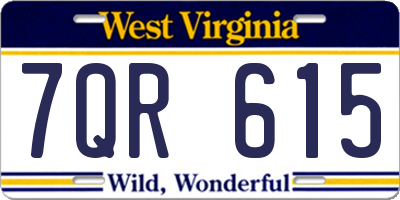 WV license plate 7QR615