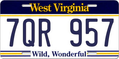 WV license plate 7QR957