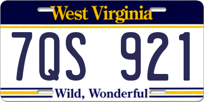 WV license plate 7QS921