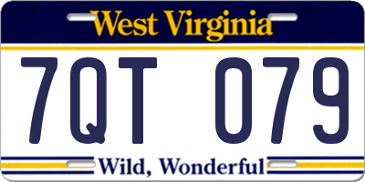 WV license plate 7QT079