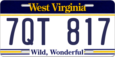 WV license plate 7QT817