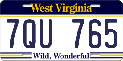 WV license plate 7QU765