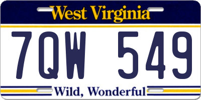 WV license plate 7QW549