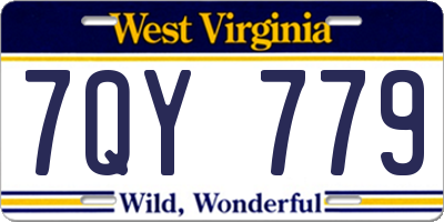 WV license plate 7QY779