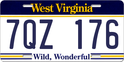 WV license plate 7QZ176