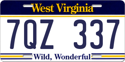 WV license plate 7QZ337