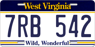 WV license plate 7RB542