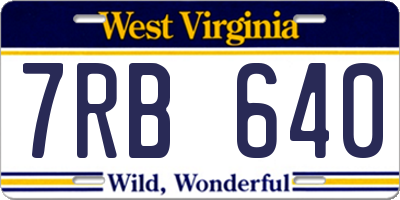 WV license plate 7RB640