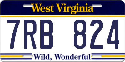 WV license plate 7RB824