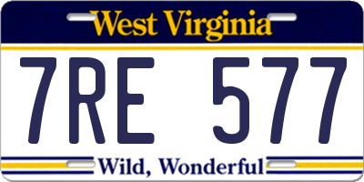 WV license plate 7RE577
