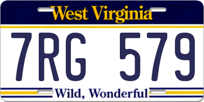 WV license plate 7RG579