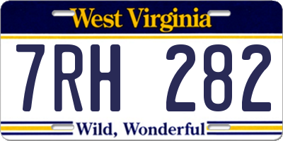 WV license plate 7RH282