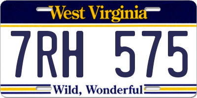 WV license plate 7RH575