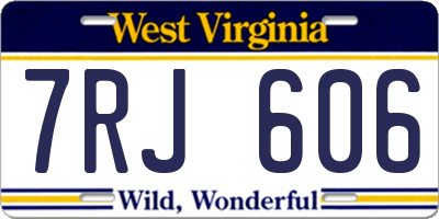 WV license plate 7RJ606