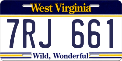 WV license plate 7RJ661