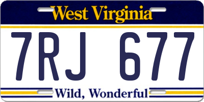 WV license plate 7RJ677