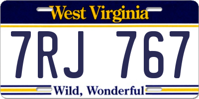 WV license plate 7RJ767