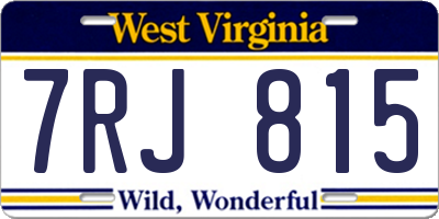 WV license plate 7RJ815