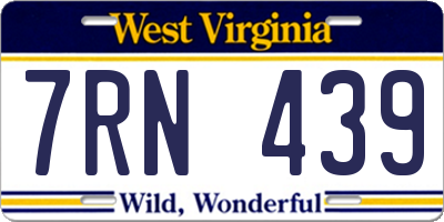 WV license plate 7RN439