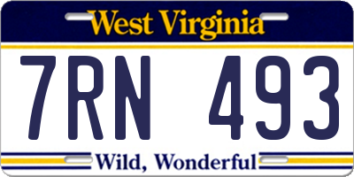 WV license plate 7RN493