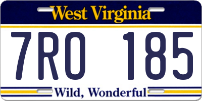 WV license plate 7RO185