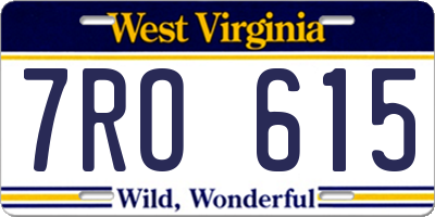 WV license plate 7RO615