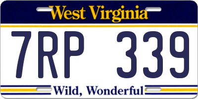 WV license plate 7RP339