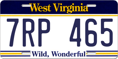 WV license plate 7RP465