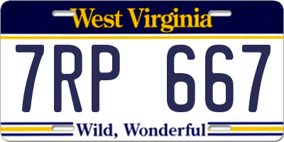 WV license plate 7RP667