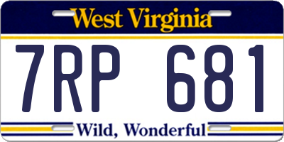 WV license plate 7RP681