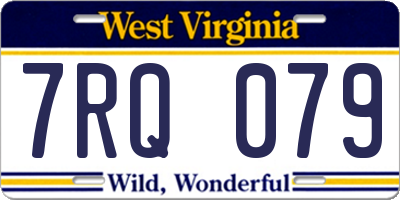 WV license plate 7RQ079