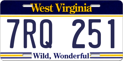 WV license plate 7RQ251