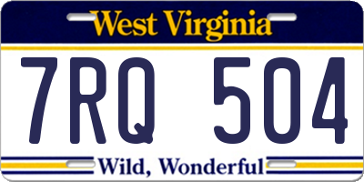 WV license plate 7RQ504