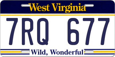 WV license plate 7RQ677