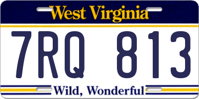 WV license plate 7RQ813