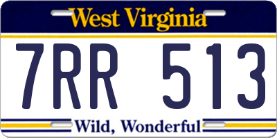 WV license plate 7RR513