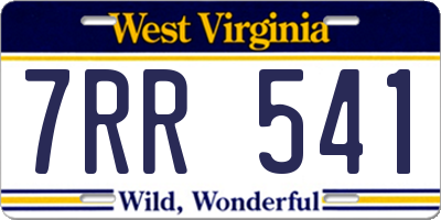 WV license plate 7RR541