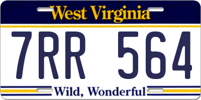 WV license plate 7RR564