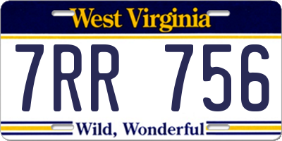 WV license plate 7RR756