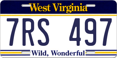 WV license plate 7RS497