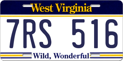 WV license plate 7RS516