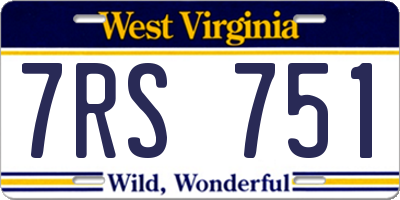 WV license plate 7RS751