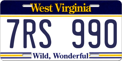 WV license plate 7RS990