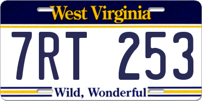 WV license plate 7RT253